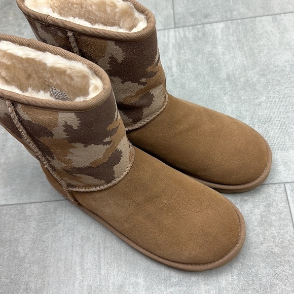 🍁UGG 🍁 CLASSIC SHORT JAGGED CAMO CHESTNUT WINTER BOOTS BROWN - Picture 7 of 13